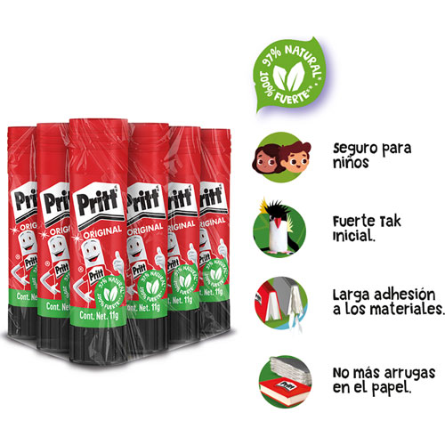 LÁPIZ ADHESIVO PRITT 11G PAQUETE CON 12 lumen mx Papelería Lumen