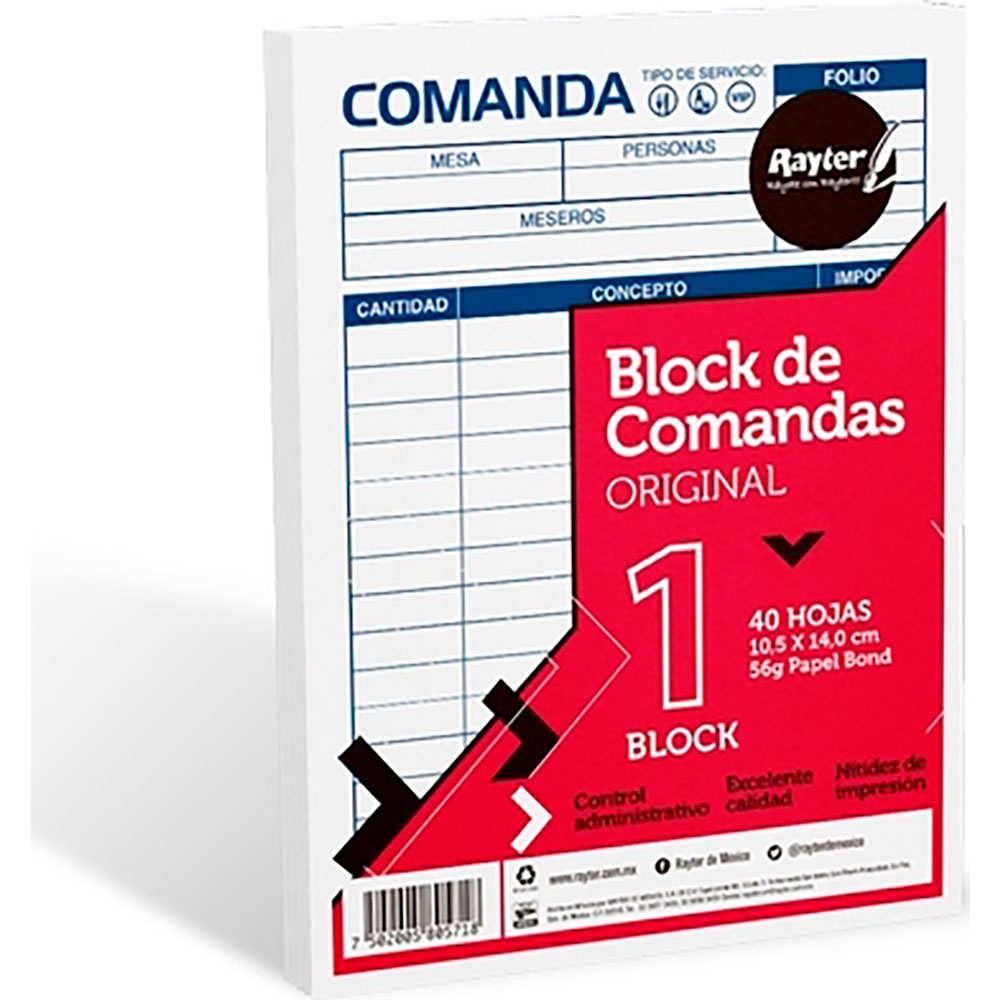 Block Comandas 1 4 De Carta En Papel Bond Blanco Con 40 Hojas Lumen