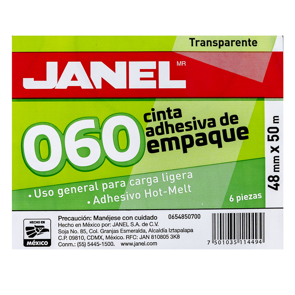 Cinta Empaque Janel Transparente Mmx M Con Piezas Papeler A Lumen