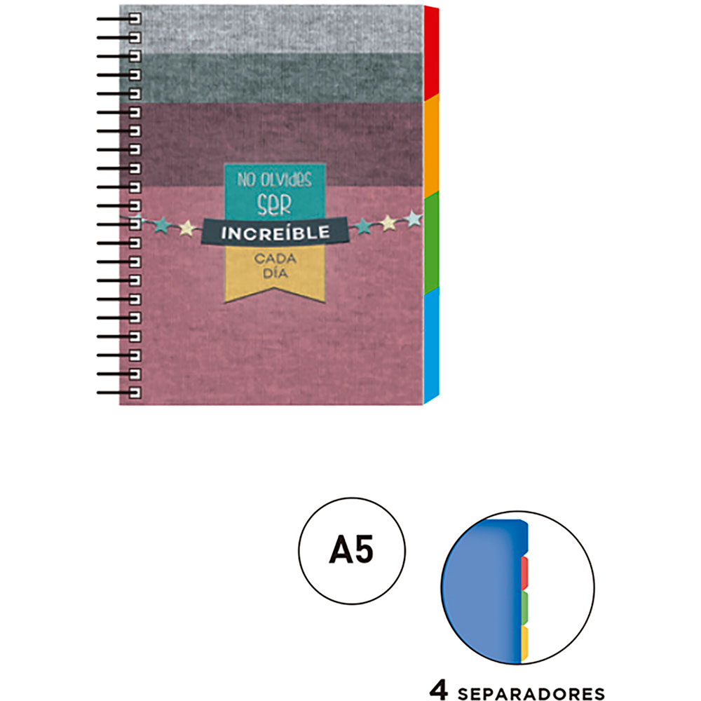 Cuaderno Forma Francesa Senfort Be Posit Inc Espiral Cuadro Chico 120 Hojas