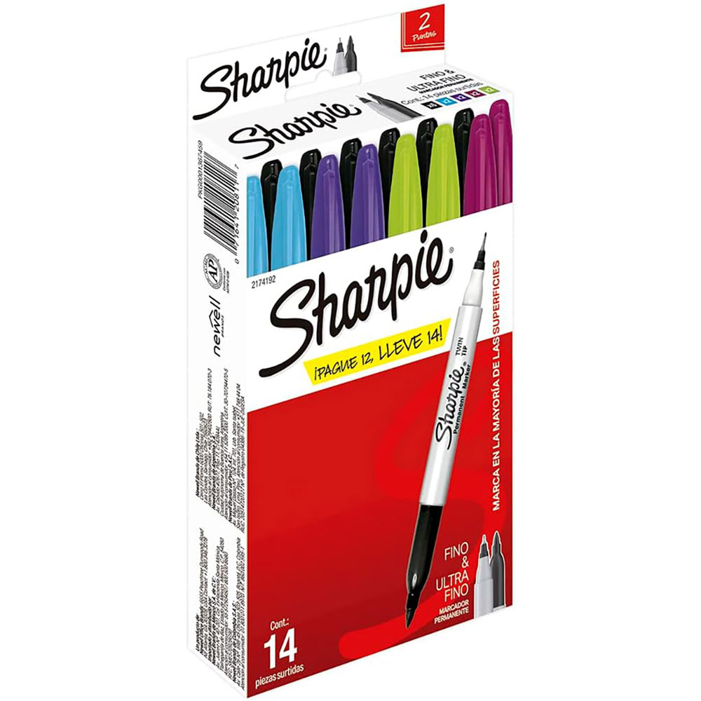 Marcador Permanente Sharpie Twin Con Piezas Surtido Papeler A Lumen