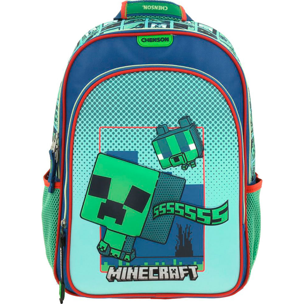 Mochila Escolar Chenson Minecraft Bliper Bp Azul