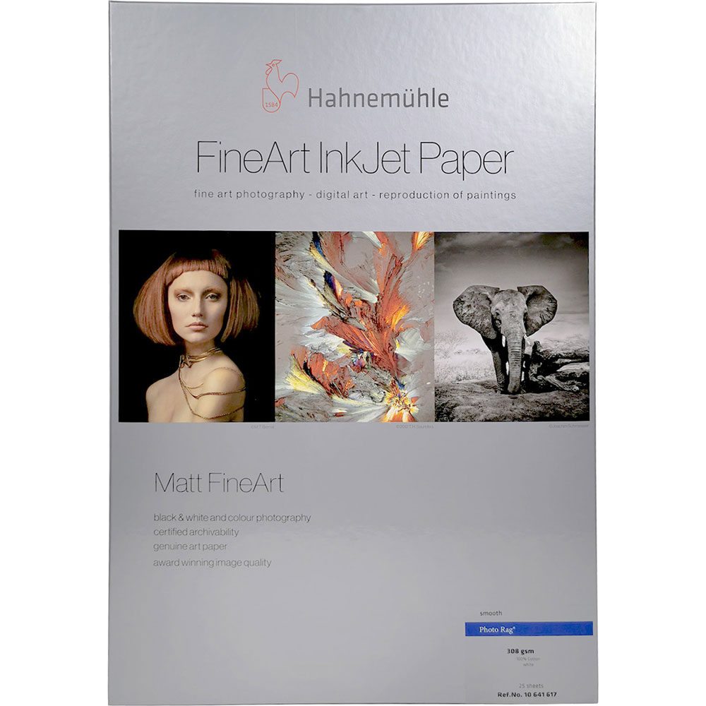 Papel Hahnemühle Photo Rag 308Gr Caja Con 25 Hojas A3 Lumen