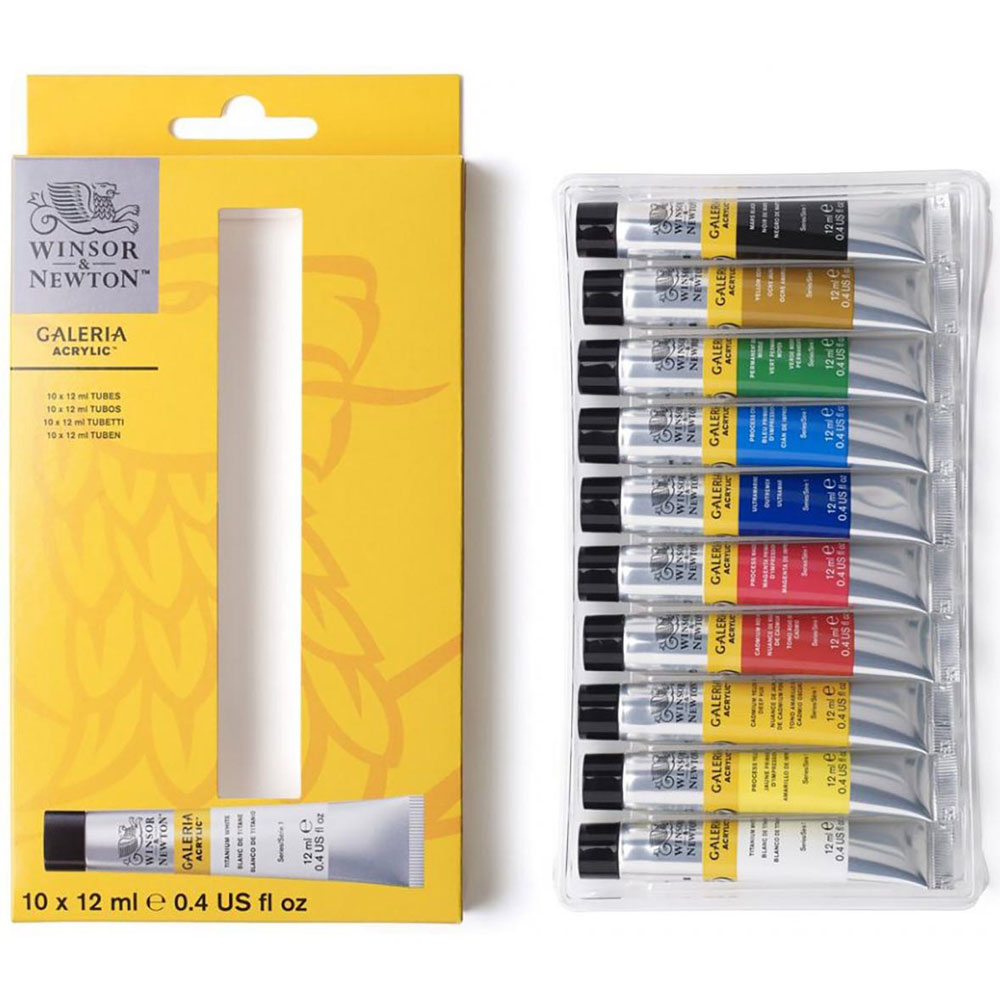 Pintura Acrilica Winsor And Newton Set Galeria Con 10 Tubos 12Ml