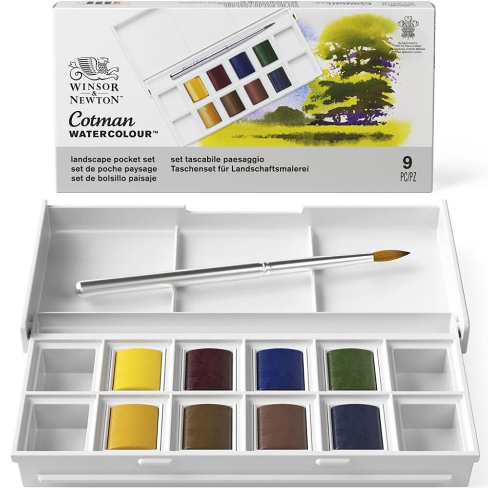 Pintura Acuarela Winsor And Newton Cotman Landscape Con Pastillas