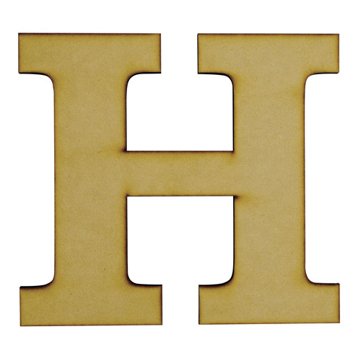 Figura De Madera Mdf Letra H De 16 Cm