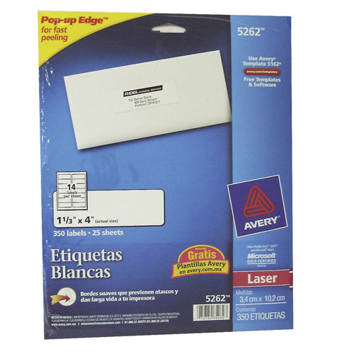 ETIQUETA LASER AVERY 5262 Oficina