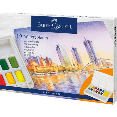 Foto de Acuarela en pastilla Faber-Castell Goldfaber con 12 pastillas 