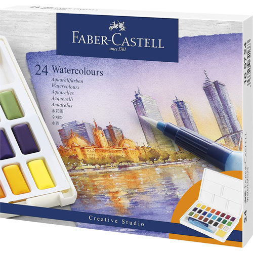 Foto de Acuarela en pastilla Faber-Castell Goldfaber con 24 pastillas 