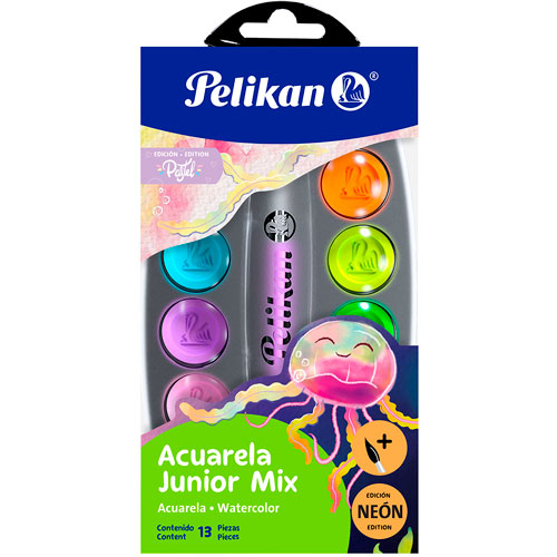 Foto de Acuarela Escolar Pelikan Junior Mix Con 12 Surtido 