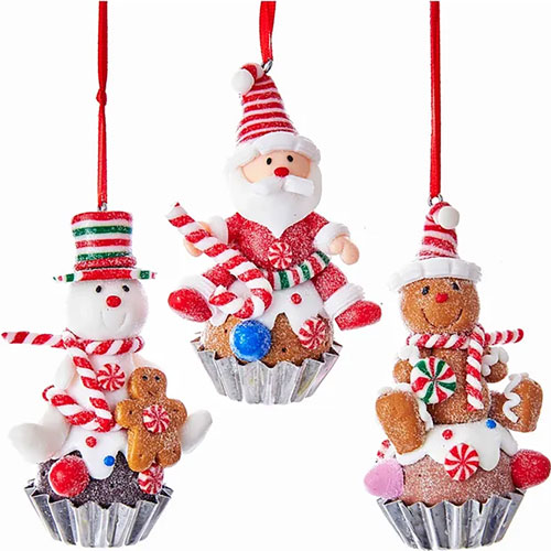 Foto de Adorno navideño Ksa muñecos en cupcakes 9 cm 