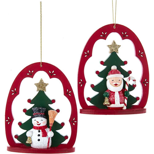 Foto de Adorno navideño Ksa muñecos arco rojo 10 cm 