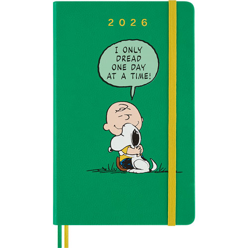 Foto de Agenda 2026 Grande Peanuts Charlie & Snoopy Verde Diaria Pasta Dura 
