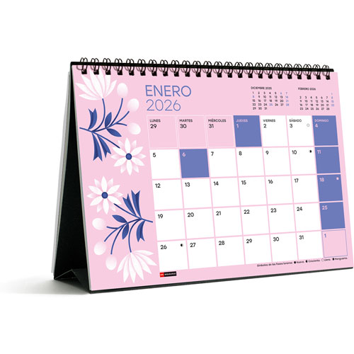 Foto de Agenda 2026 Mesa Flores 15X21Cm A5 