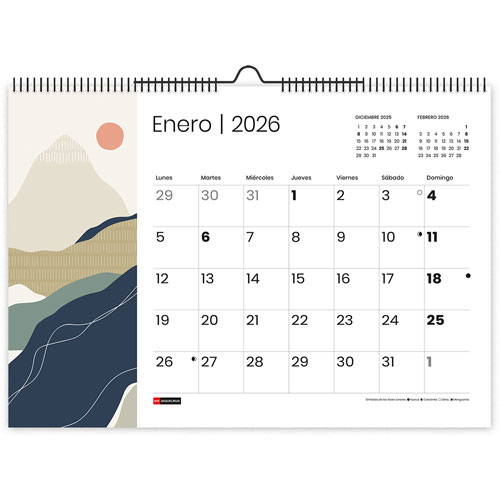Foto de Agenda 2026 Pared Mountains 30X42Cm A3 