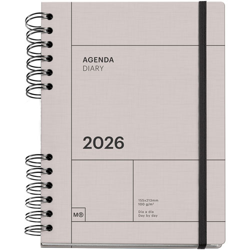 Foto de Agenda 2026 Plus W-O Gris Basics 19X22Cm Vista Diaria 