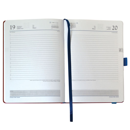 Agenda Jour Par Page Apli - Format 14,5x20,5 Cm - Couleur Rouge