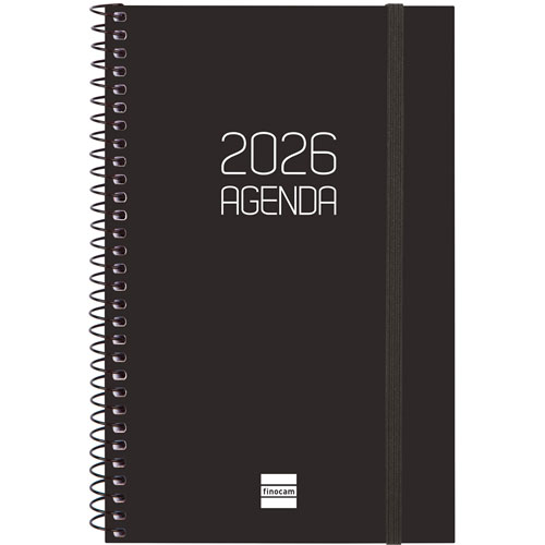 Foto de Agenda Ejecutiva Finocam Opaque Negro 12X18Cm Semana A La Vista Horizontal 26 