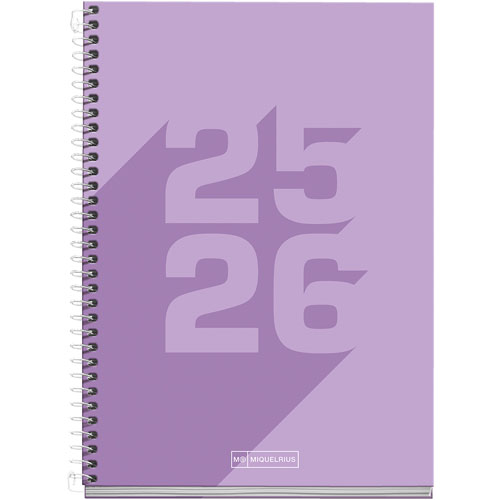 Foto de Agenda Escolar Mqr Plus Basic Dia Por Pagina 25/26 Malva 