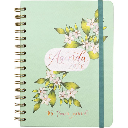 Foto de Agenda Juvenil Finocam Flower Verde 17X22Cm Semana A La Vista Horizontal 26 