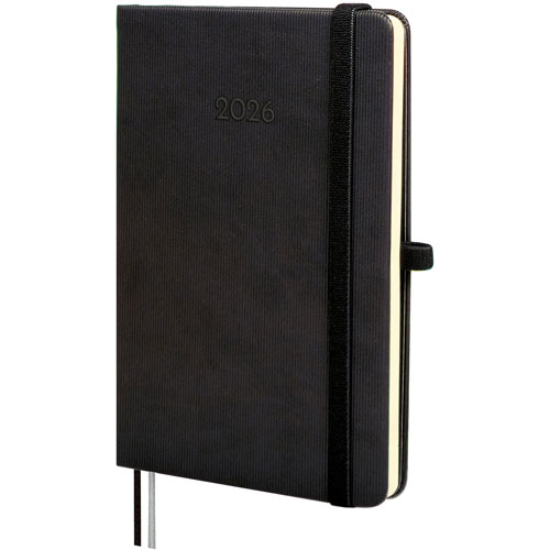Foto de Agenda Juvenil Finocam Textura Negro12X17Cm Semana A La Vista Horizontal 26 