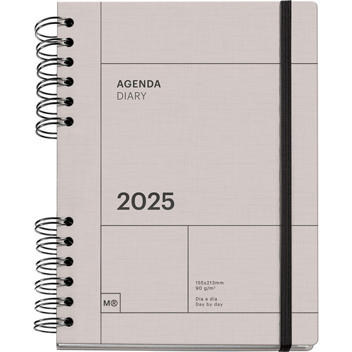 Foto de Agenda Juvenil Mqr Plus 22x16cm Dia Por Pagina Gris 2025 