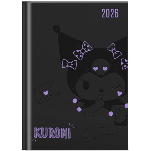 Foto de Agenda Kuromi Negro 14.5X20.5Cm Dia Por Pagina 2026 Danpex 