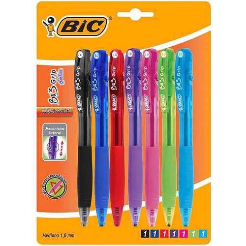 BIC Bolígrafos de punta media (0.039 in) de tacto suave, colores surtidos,  paquete de 3