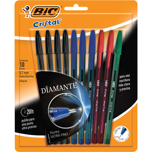 Foto de Boligrafo Bic Diamante Ultrafino Con 10 Piezas 