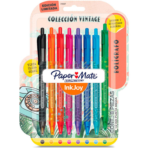 Foto de BOLÍGRAFO PAPER MATE INKJOY VINTAGE RET PAPER MATE BLISTER CON 8 COLORES SURTIDOS 