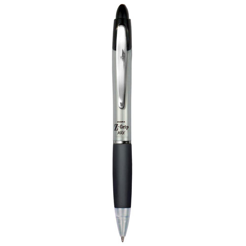 Zebra Z-Grip MAX Kugelschreiber – Schwarze Tinte, 1,0 Mm, Weicher Gummigriff