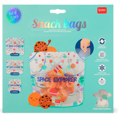 Foto de Bolsa Snacks Espacio Con 3 Legami Zb0002 