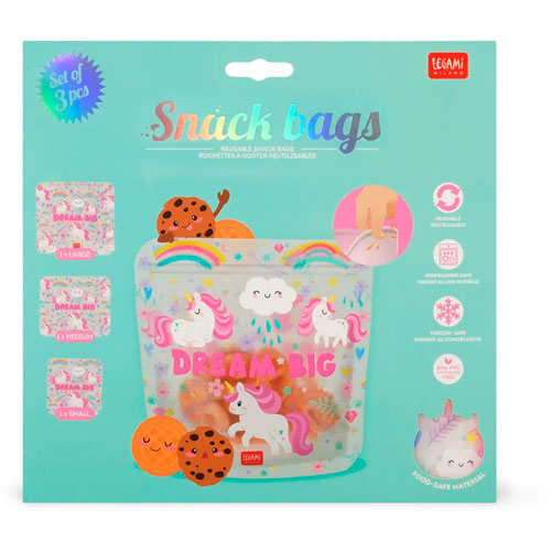 Foto de Bolsa Snacks Unicornio Con 3 Legami Zb0001 
