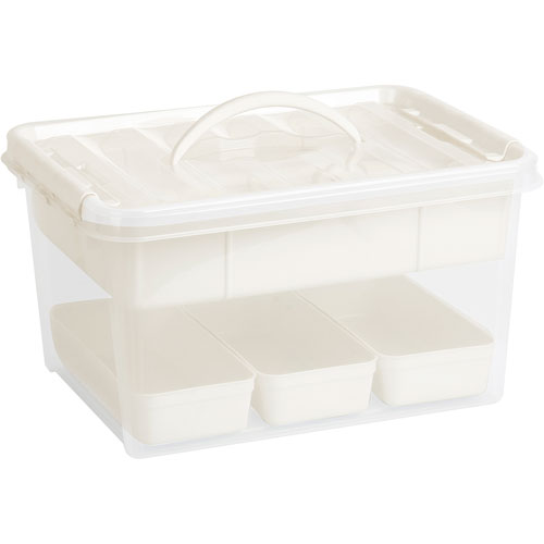 Foto de Caja Con Charola Y Asa Tengone 18L 39.5X29X21.5Cm Trasparente 