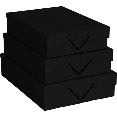 Foto de Caja multiusos cartón BBOX Bessie tipo lona set con 3 piezas negro 