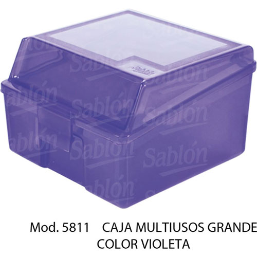 Caja plastico multiuso grande con tapas de colores - Material de