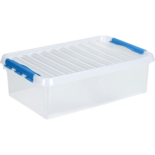 Foto de CAJA MULTIUSOS SNW QLINE 60X40X18CM 32L TRANSPARENTE/AZUL 