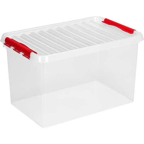 Foto de CAJA MULTIUSOS SNW QLINE 60X40X34CM 62L TRANSPARENTE/ROJO 