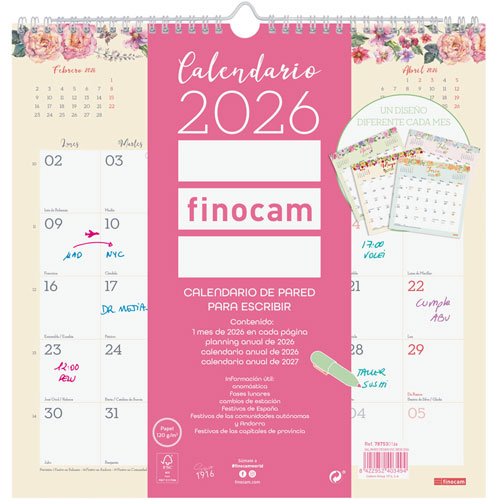 Foto de Calendario De Pared Finocam Deisng Escr 30X30Cm 26 