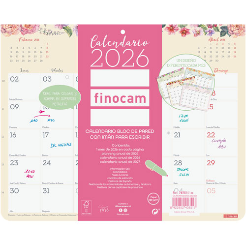 Foto de Calendario De Pared Finocam Desing 25X20Cm 26 