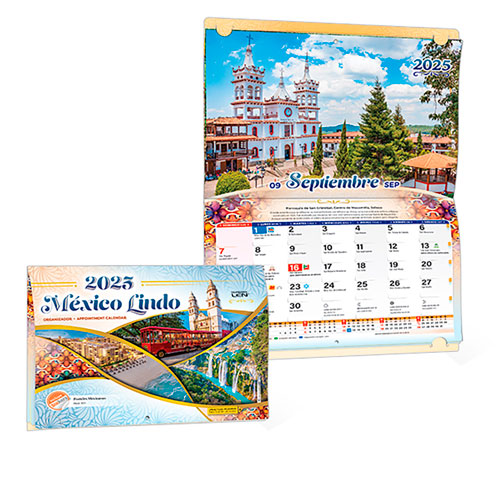 Foto de Calendario de pared Len 2025 27x20cm México lindo 