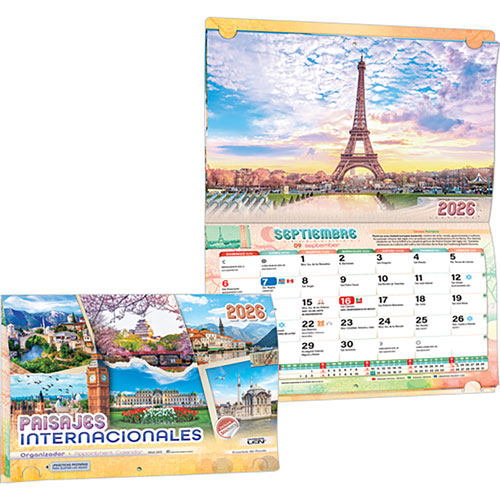 Foto de Calendario de pared Len 2026 27x20cm Internacionales 