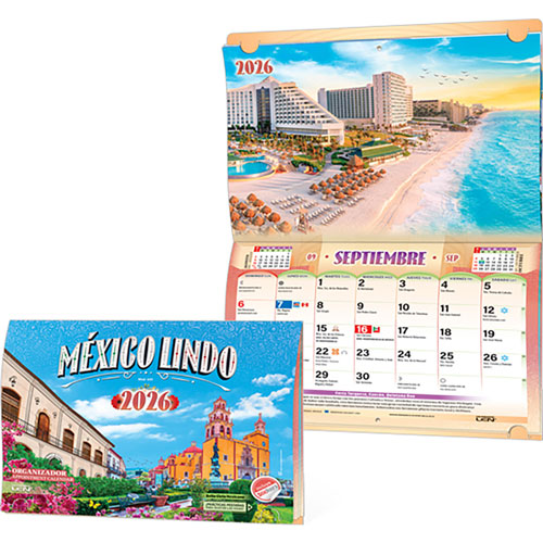 Foto de Calendario de pared Len 2026 27x20cm México lindo 