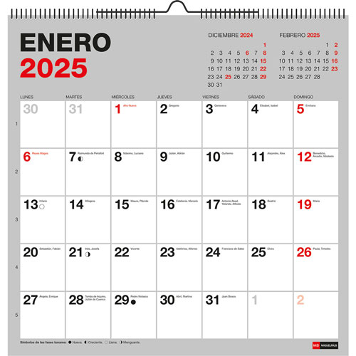 Foto de Calendario Pared Mqr Pared 30x30cm Para Escribir 2025 