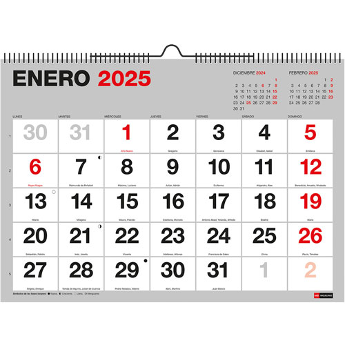 Foto de Calendario Pared Mqr Pared A3 42x30cm Basic 2025 