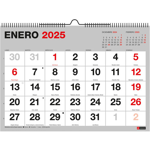 Foto de Calendario Pared Mqr Pared A4 30x21cm 2025 