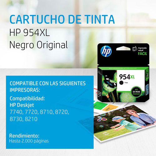 Cartucho De Tinta Hp 954xl Negra L0s71al Lumen 