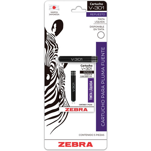 Foto de Cartucho De Tinta Zebra V-301 Negro Con 5 