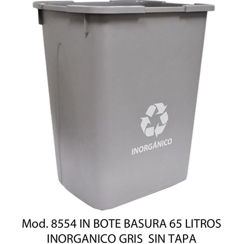 Foto de CESTO CON CAPACIDAD DE 65 LITROS / 17.19 GALONES CON BALANCÍN, CON IMPRESIÓN 