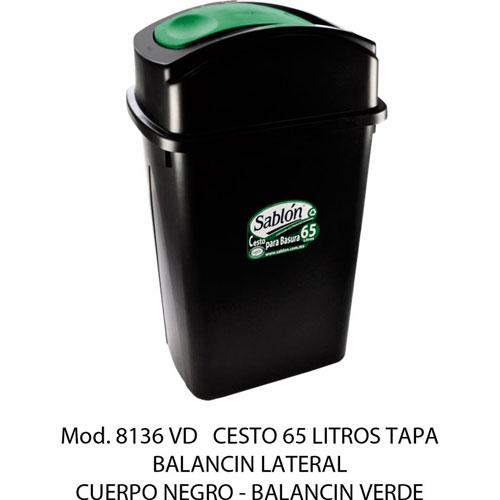 Foto de CESTO CON CAPACIDAD DE 65 LITROS / 17.19 GALONES CON BALANCÍN 